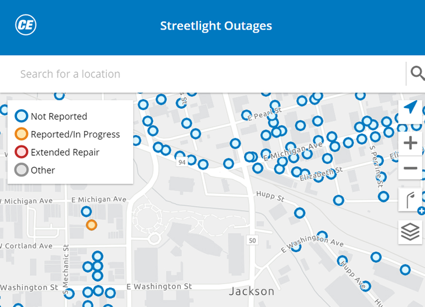 Streetlight Outage Consumers Energy